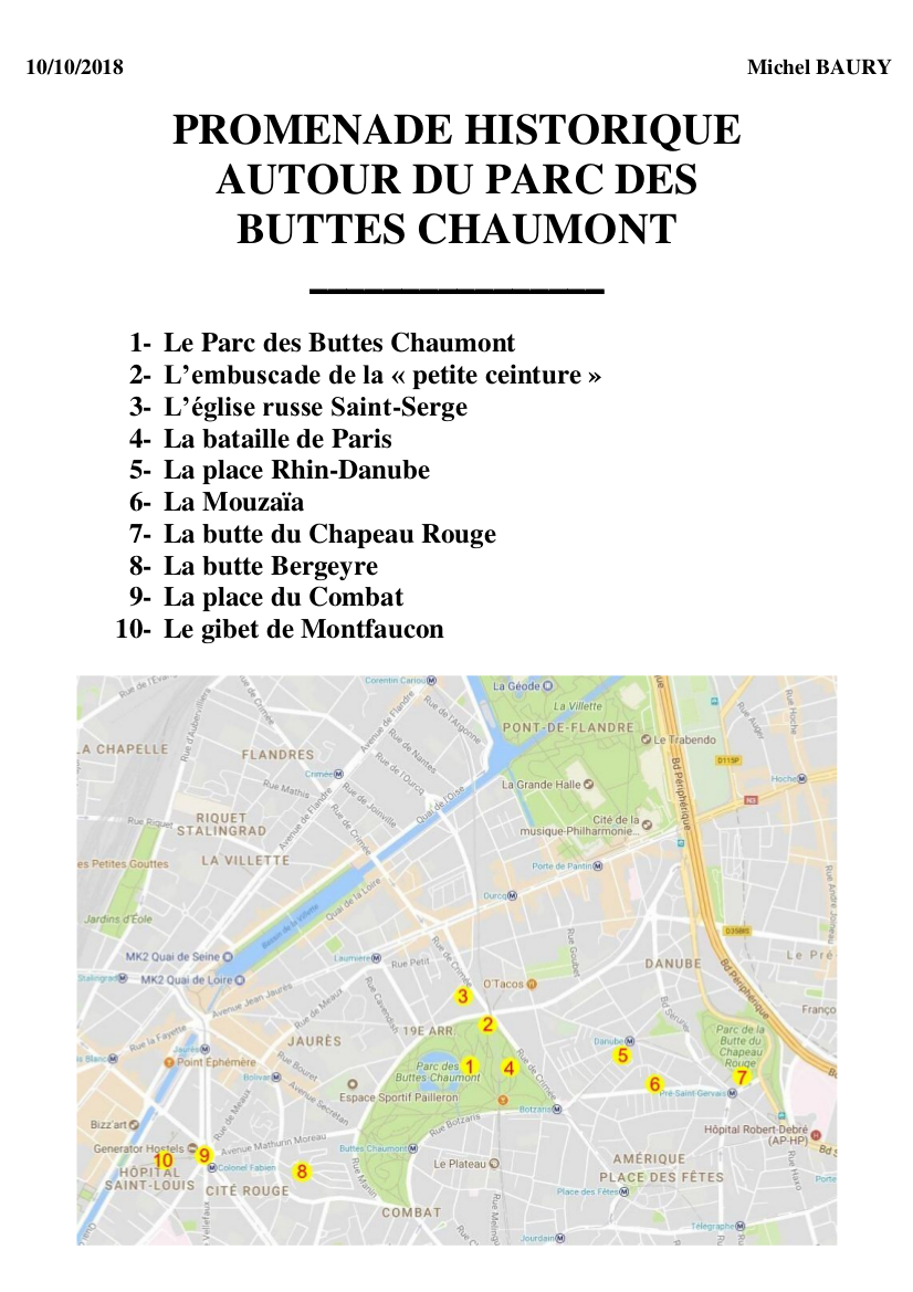 20181010 Michel Baury Fiches Buttes Chaumont