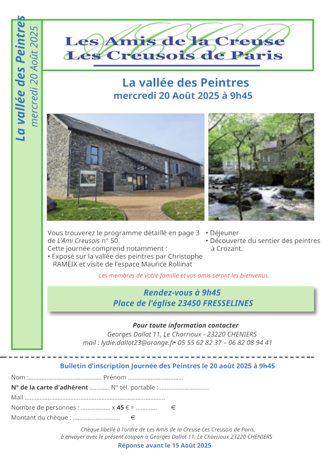 La vallée des Peintres mercredi 20 Août 2025 à 9h45