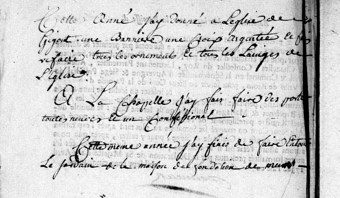 Objets du Culte  Année 1755 Lépaud, Creuse, France
