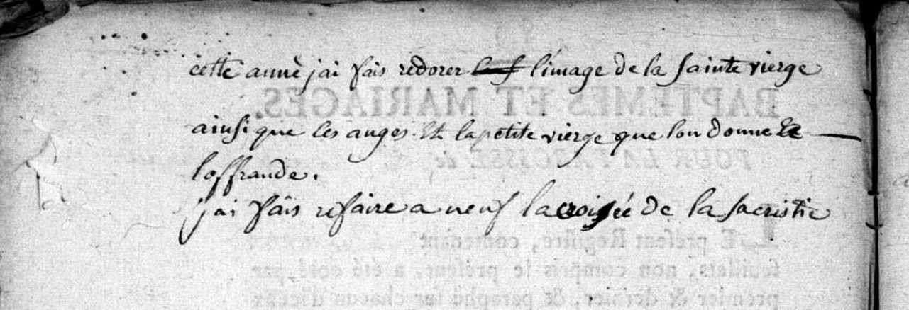 Travaux à l'église  Année 1786 Lépaud, Creuse, France