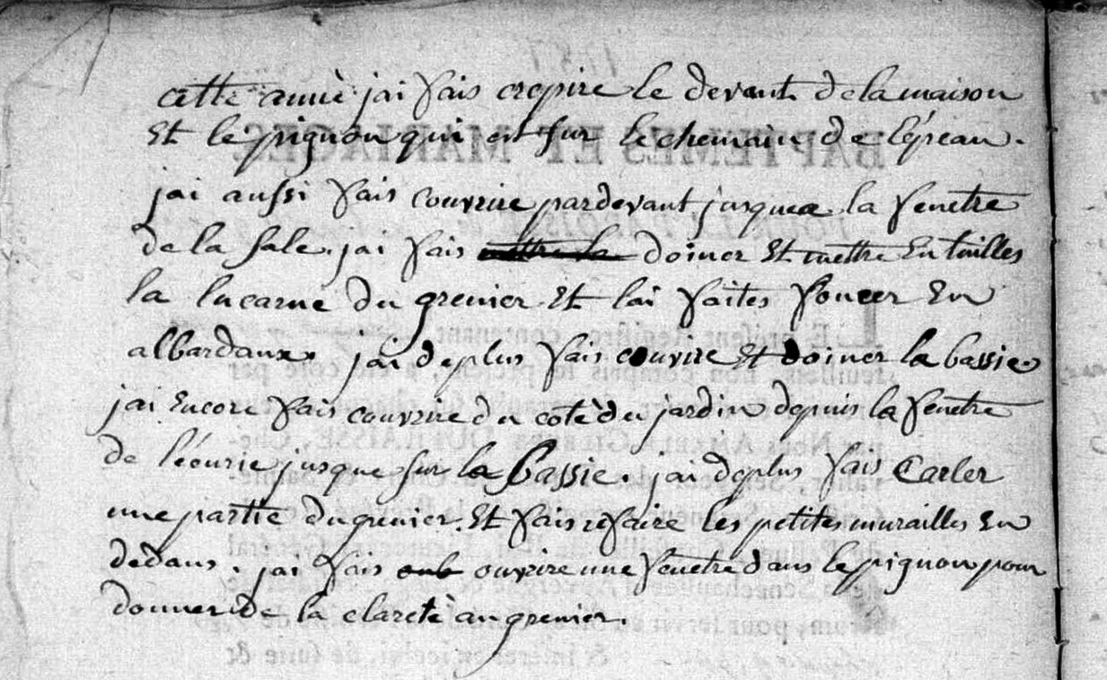  Travaux à l'église en 1787  Année 1787 Lépaud, Creuse, France