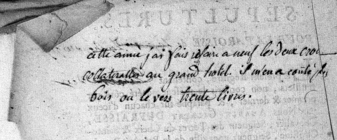  Travaux à l'église  Année 1789 Lépaud, Creuse, France